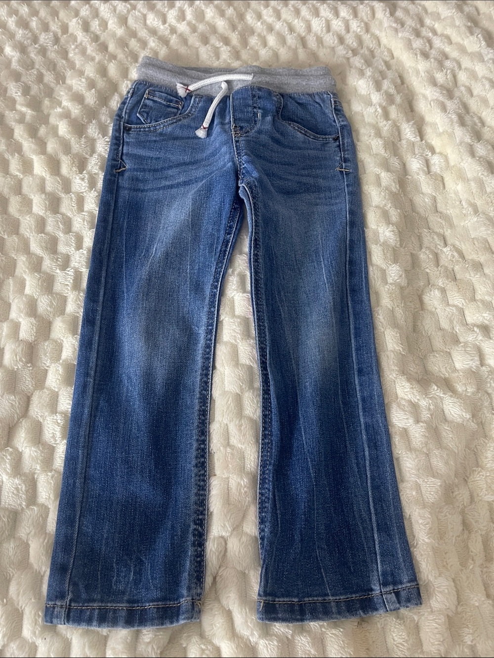 Cat & Jack Blue Jeans with Gray Elastic Waist